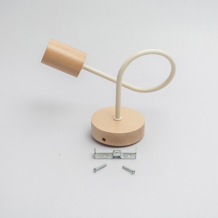 Vägglampa OXFORD 1xE27/15W/230V furu/krämvit