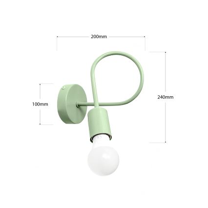 Vägglampa OXFORD 1xE27/15W/230V grön