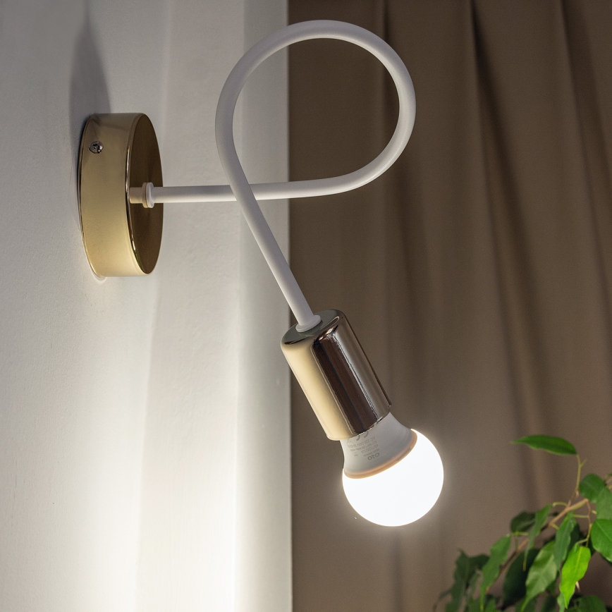 Vägglampa OXFORD 1xE27/15W/230V guld/vit