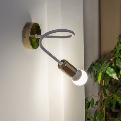 Vägglampa OXFORD 1xE27/15W/230V guld/vit