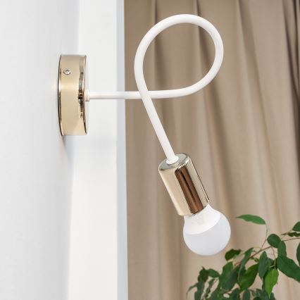 Vägglampa OXFORD 1xE27/15W/230V guld/vit