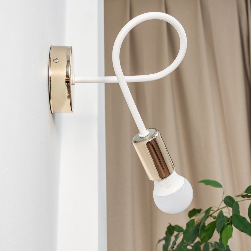 Vägglampa OXFORD 1xE27/15W/230V guld/vit