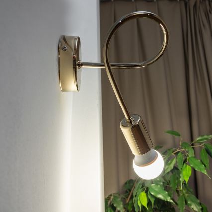 Vägglampa OXFORD 1xE27/15W/230V guldfärgad