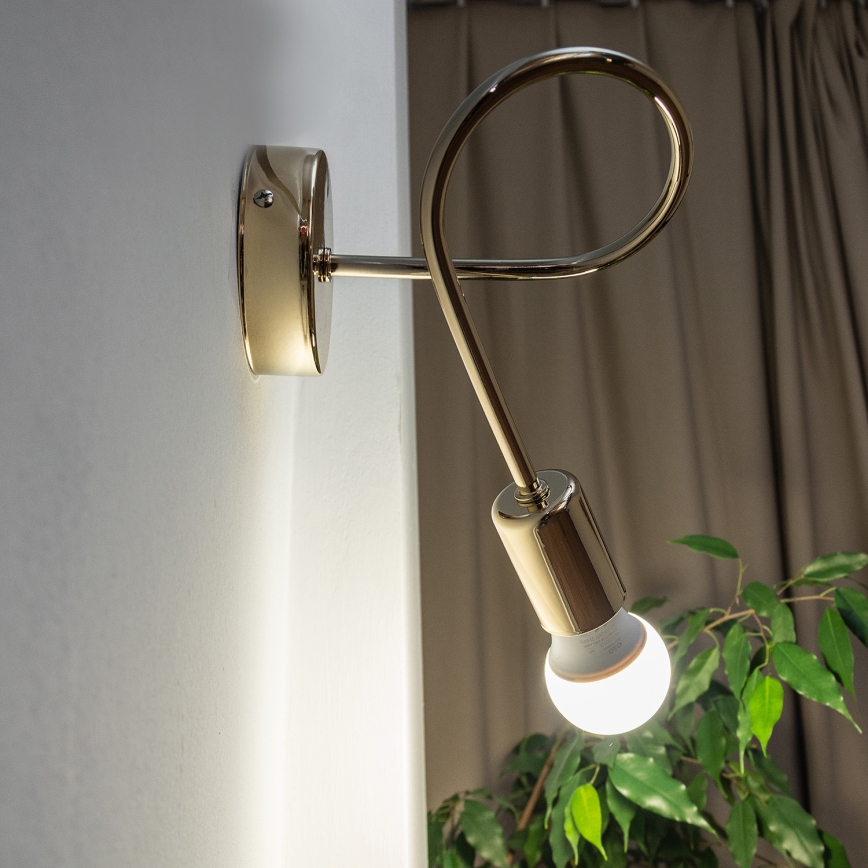 Vägglampa OXFORD 1xE27/15W/230V guldfärgad