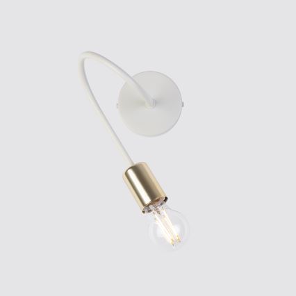 Vägglampa OXFORD 1xE27/15W/230V mässing/vit