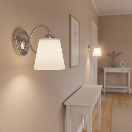 Vägglampa PAFOS 1xE27/15W/230V glänsande krom