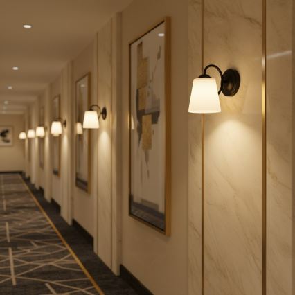 Vägglampa PAFOS 1xE27/15W/230V svart