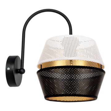 Vägglampa PARIS 1xE27/60W/230V vit/svart/guld