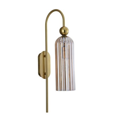 Vägglampa PIEGA 1xE14/40W/230V mässing/rökbeige