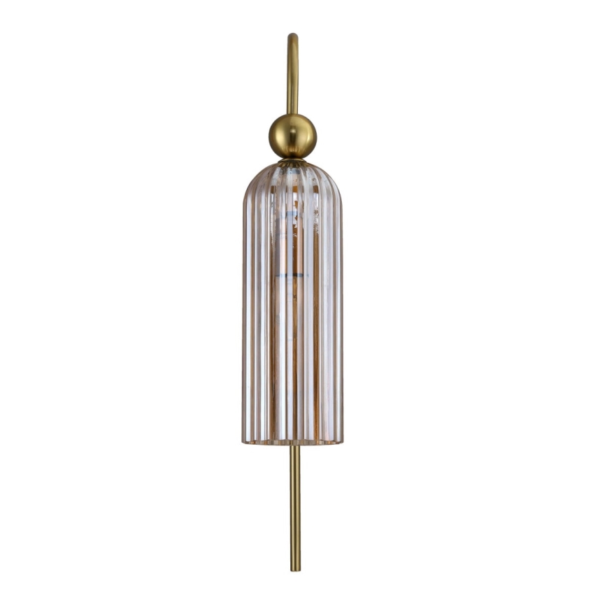 Vägglampa PIEGA 1xE14/40W/230V mässing/rökbeige
