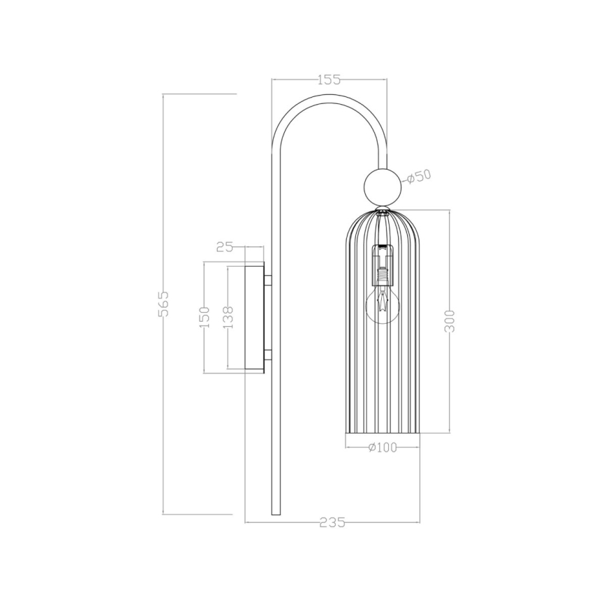 Vägglampa PIEGA 1xE14/40W/230V mässing/rökbeige