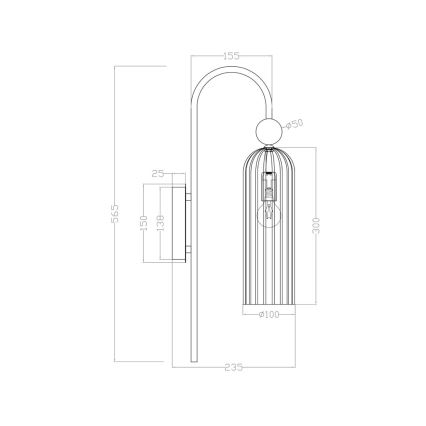 Vägglampa PIEGA 1xE14/40W/230V mässing/vit