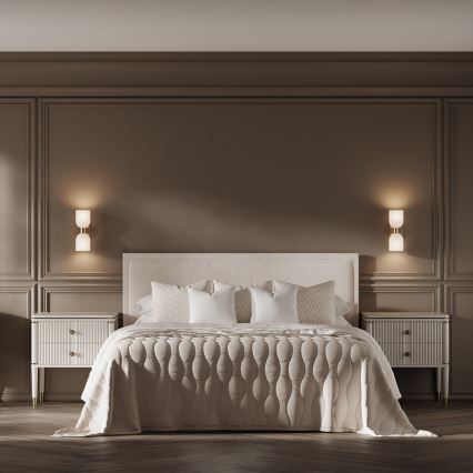 Vägglampa PIEGA 2xE14/10W/230V mässing/vit