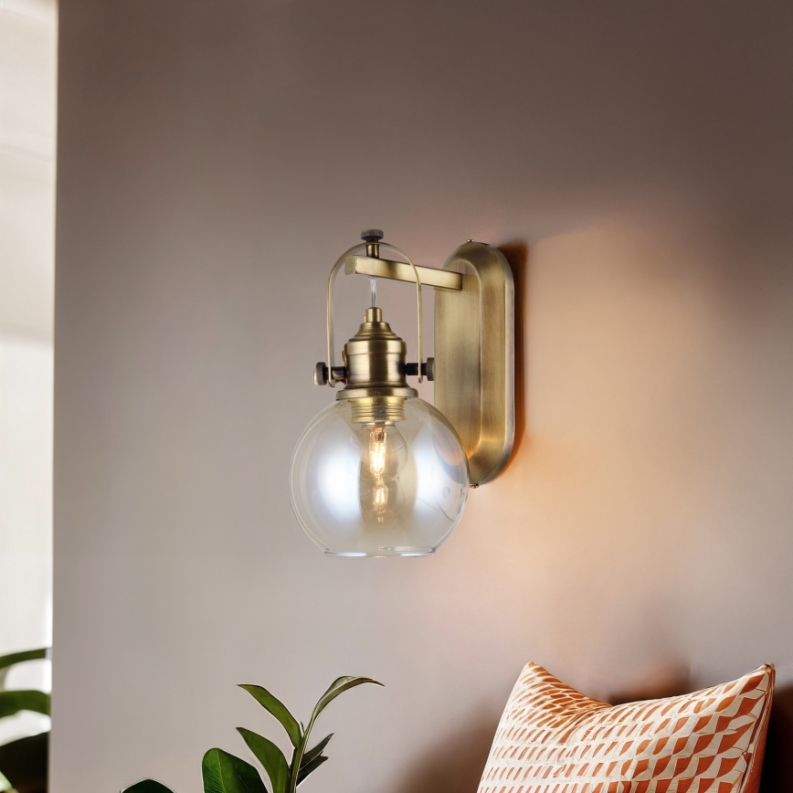 Vägglampa POLINO 1xE27/40W/230V, brons
