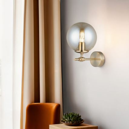 Vägglampa POLINO 1xE27/40W/230V guldig