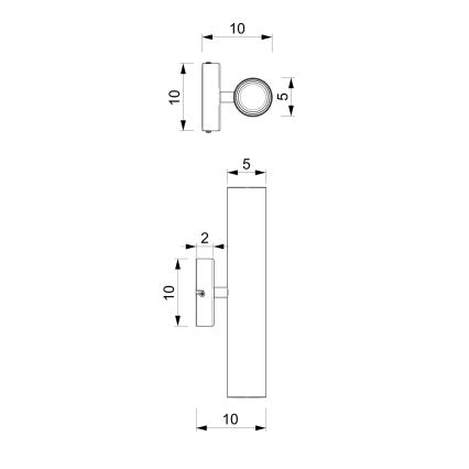 Vägglampa RAITO 2xGU10/8W/230V vit
