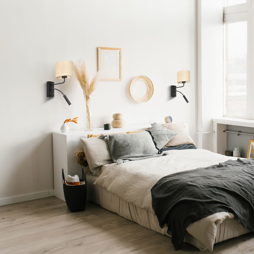 Vägglampa RATTAN 1xE27/60W+1xG9/8W/230V rotting