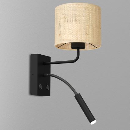 Vägglampa RATTAN 1xE27/60W+1xG9/8W/230V rotting