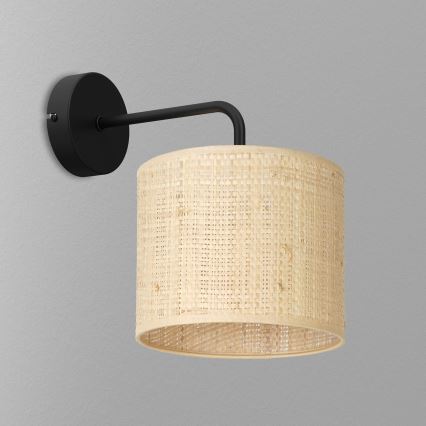 Vägglampa RATTAN 1xE27/60W/230V rotting