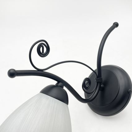 Vägglampa RETRO 1xE27/60W/230V svart/vit
