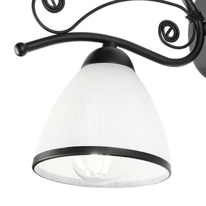 Vägglampa RETRO 1xE27/60W/230V svart/vit