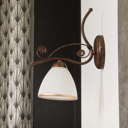 Vägglampa RETRO II 1xE27/60W/230V brons patina