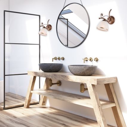 Vägglampa RETRO II 1xE27/60W/230V brons patina