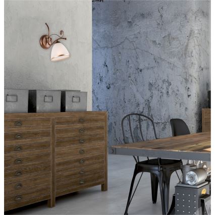 Vägglampa RETRO II 1xE27/60W/230V brons patina