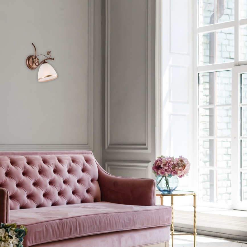 Vägglampa RETRO II 1xE27/60W/230V brons patina