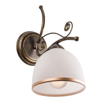 Vägglampa RETRO II 1xE27/60W/230V guld patina