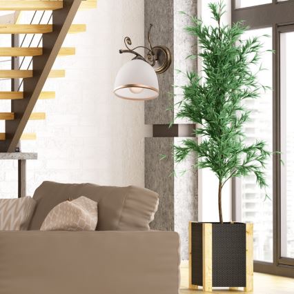 Vägglampa RETRO II 1xE27/60W/230V guld patina