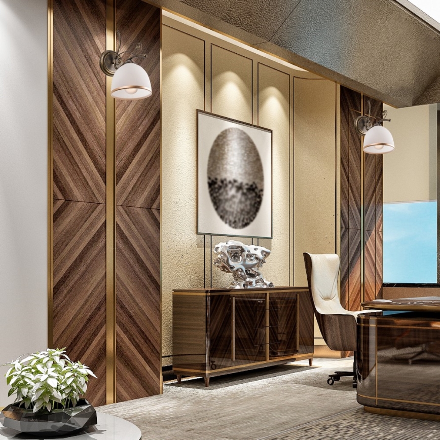 Vägglampa RETRO II 1xE27/60W/230V guld patina