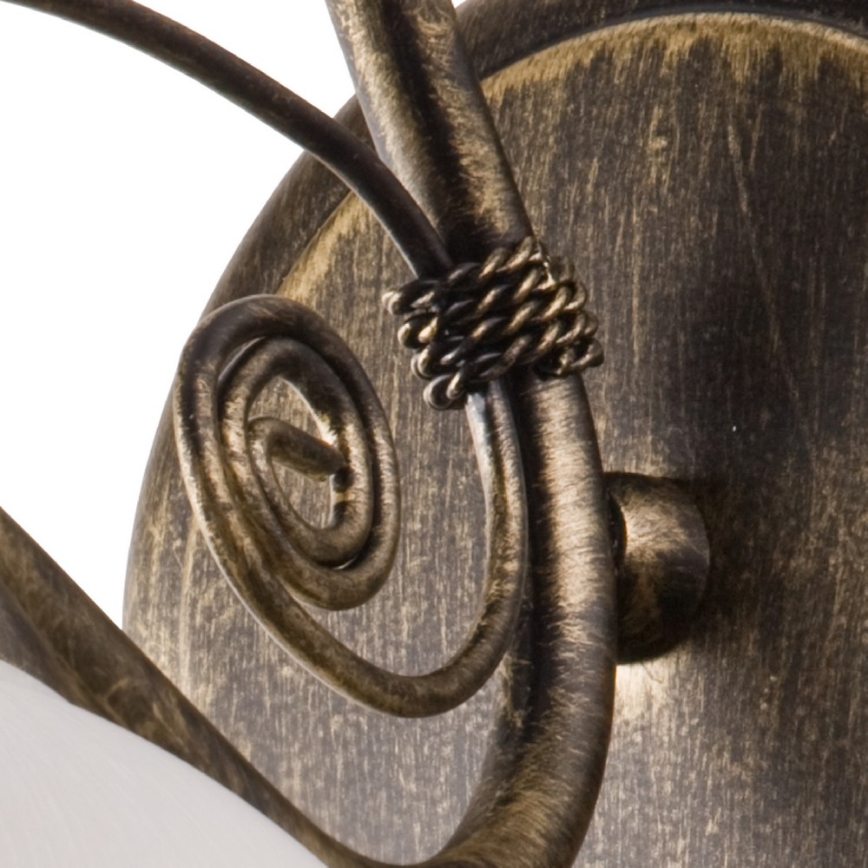 Vägglampa RETRO II 1xE27/60W/230V guld patina