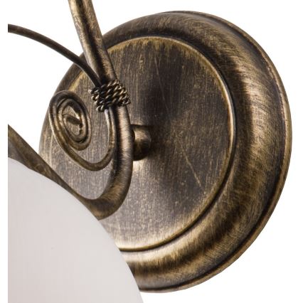 Vägglampa RETRO II 1xE27/60W/230V guld patina