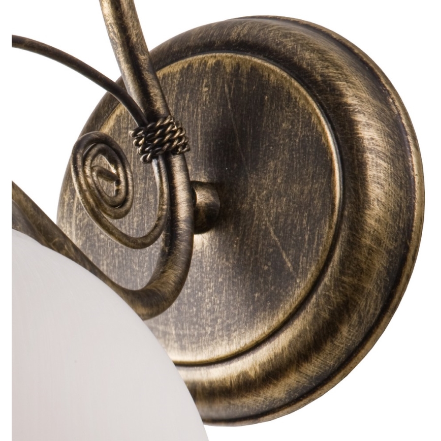 Vägglampa RETRO II 1xE27/60W/230V guld patina