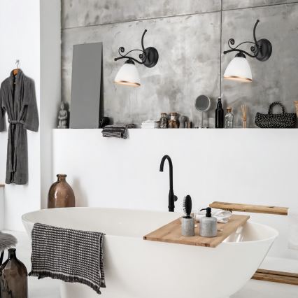 Vägglampa RETRO II 1xE27/60W/230V matt svart