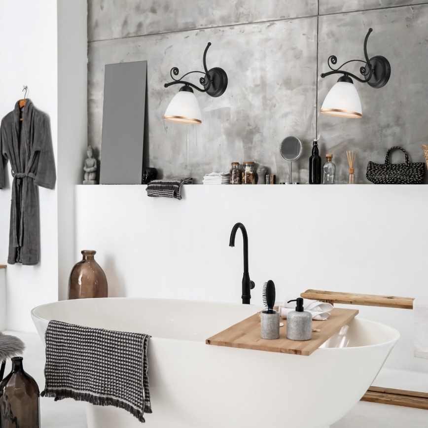 Vägglampa RETRO II 1xE27/60W/230V matt svart