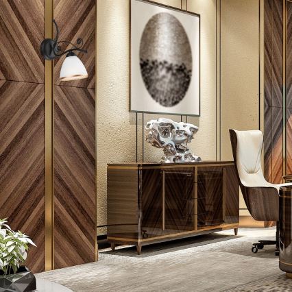 Vägglampa RETRO II 1xE27/60W/230V matt svart