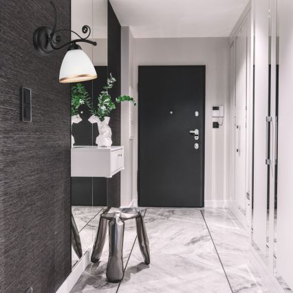 Vägglampa RETRO II 1xE27/60W/230V matt svart