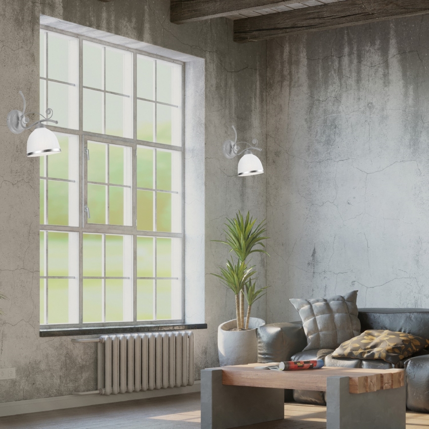 Vägglampa RETRO II 1xE27/60W/230V silver