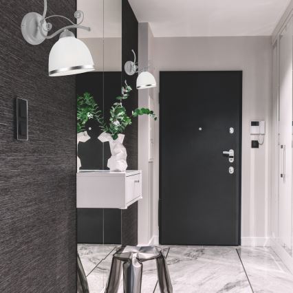 Vägglampa RETRO II 1xE27/60W/230V silver