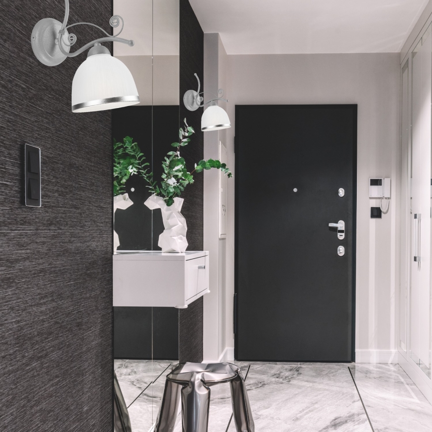 Vägglampa RETRO II 1xE27/60W/230V silver