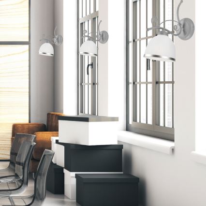 Vägglampa RETRO II 1xE27/60W/230V silver