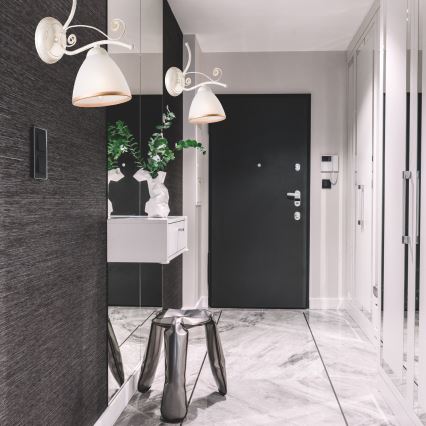 Vägglampa RETRO II 1xE27/60W/230V vit patina