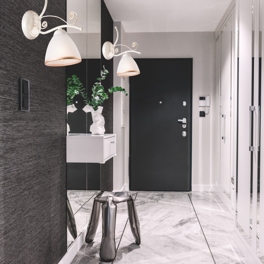 Vägglampa RETRO II 1xE27/60W/230V vit patina