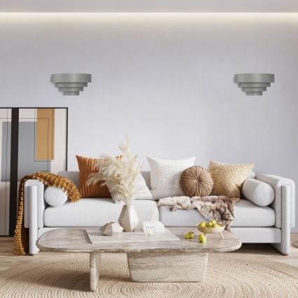 Vägglampa RINGS 2xE27/15W/230V grå