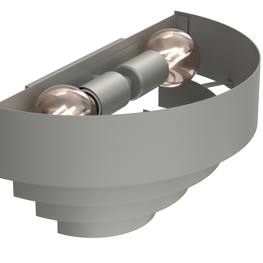 Vägglampa RINGS 2xE27/15W/230V grå