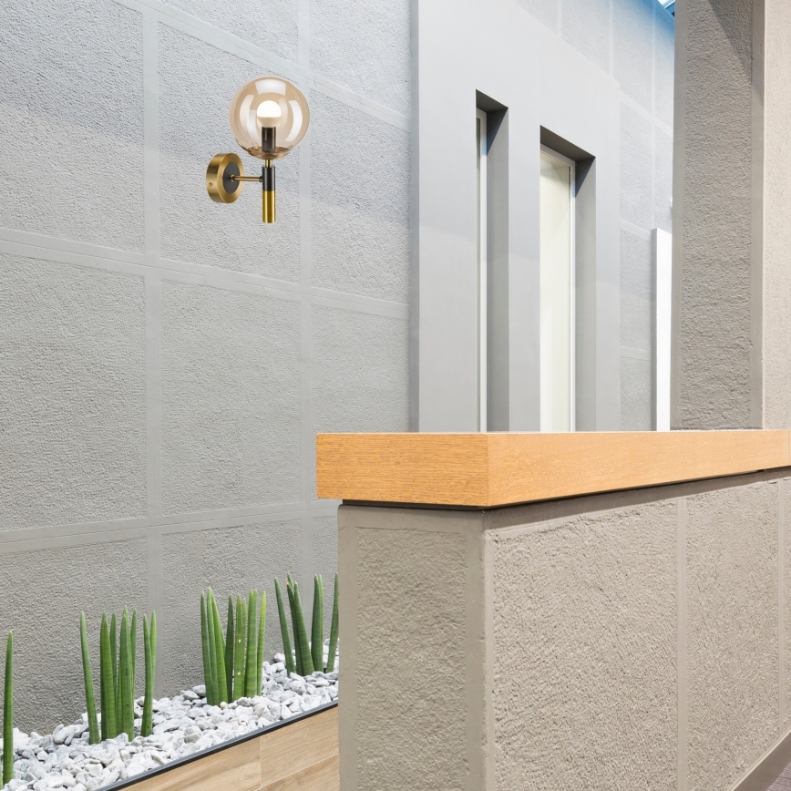 Vägglampa ROLLO 1xE14/5W/230V guld/rökig beige