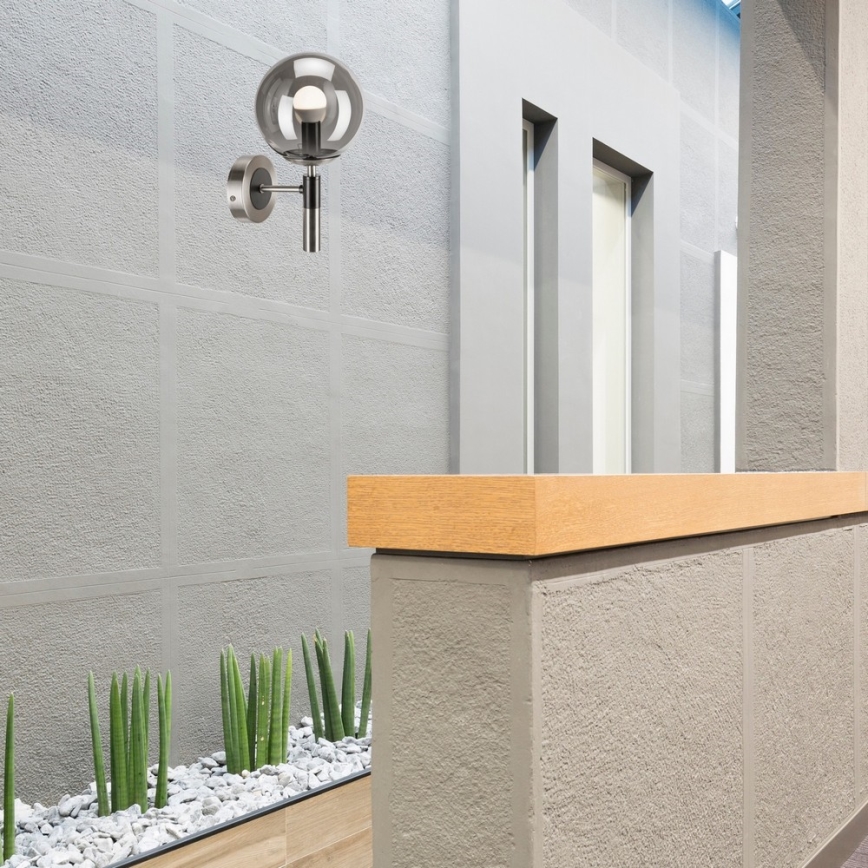 Vägglampa ROLLO 1xE14/5W/230V matt krom/rökig