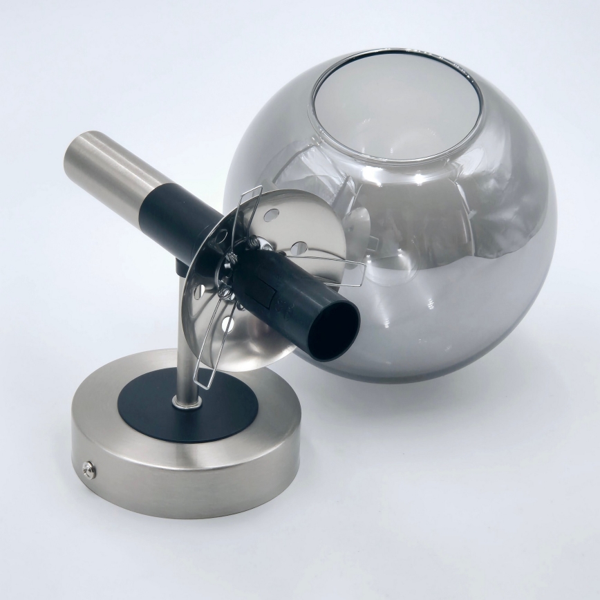 Vägglampa ROLLO 1xE14/5W/230V matt krom/rökig